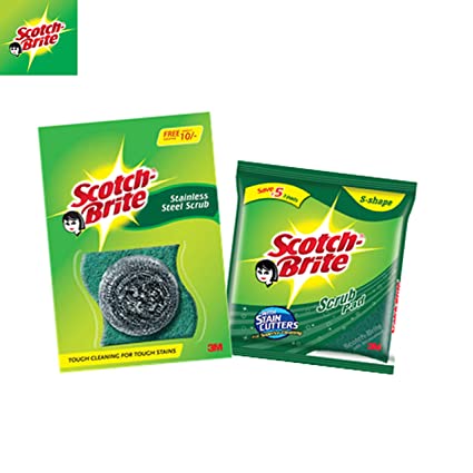 SCOTCH BRITE SCRUB PAD STAINLESS STEEL SCRUB COMBI 1PC