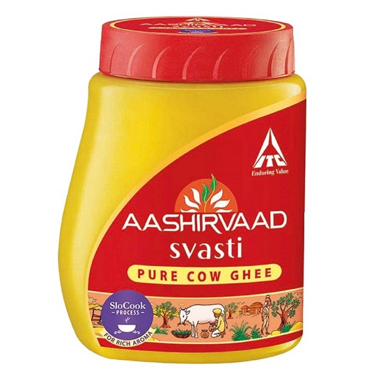 AASHIRVAD SVASTHI COW GHEE PLASTIC JAR 200ML