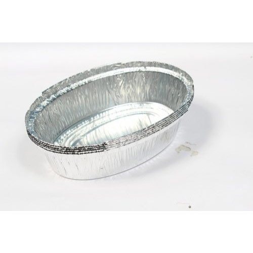 ALUMINIUM CONTAINER WITH LID OVAL 600ML 25PC
