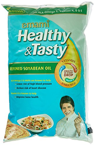 EMAMI HEALTHY &TASTY REFINED SOYABIN OIL POUCH 1L * 12