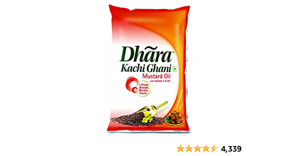 DHARA KACHI GHANI MUSTARD OIL POUCH 1L*12