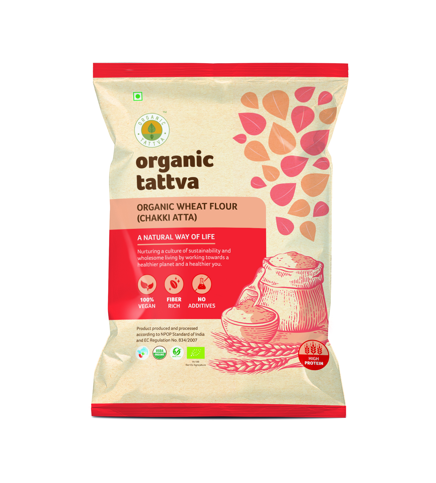 ORGANIC TATTAVA WHOLE WHEAT ATTA 5K