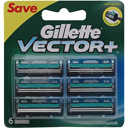 GILLETTE VECTOR RAZOR BLADE CARTRIDGES 6PC