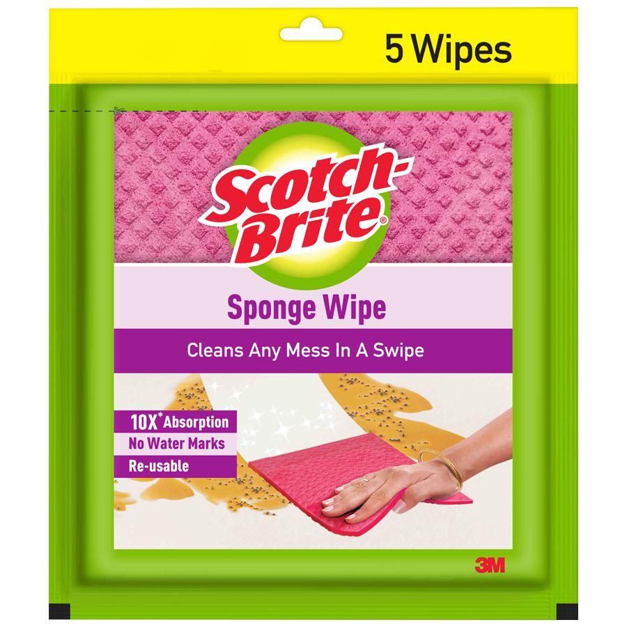 SCOTCH BRITE SPONGE WIPE LARGE 5PC