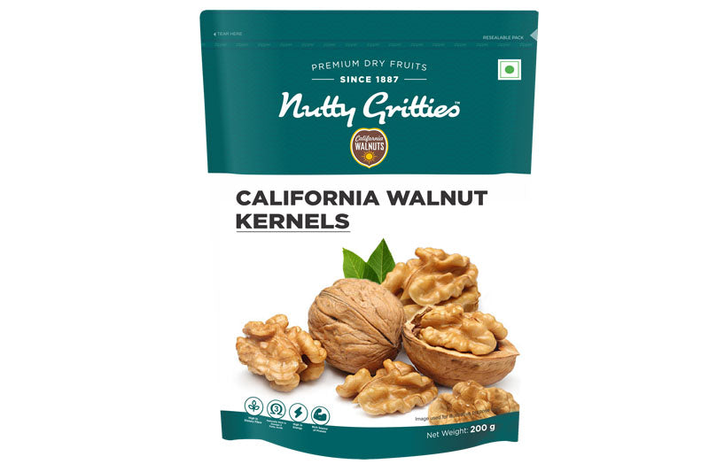 NUTTY GRITTIES CALIFORNIA WALNUT KERNELS 223GM