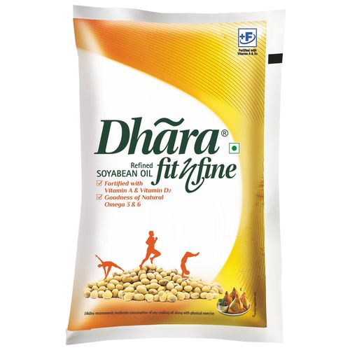 DHARA FIT N FINE REFINED SOYABEAN OIL POUCH 1L
