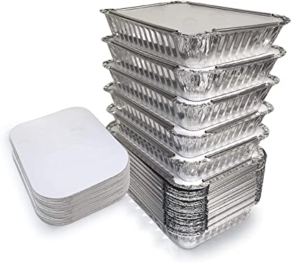 ALUMINIUM CONTAINER WITH LID 750ML 25PC